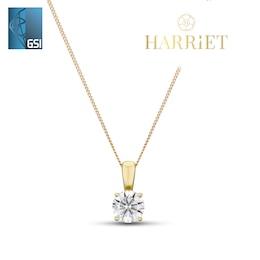 Harriet 9ct Yellow Gold 0.50ct Lab-Grown Diamond Solitaire Pendant Necklace