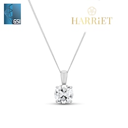 Harriet 9ct White Gold 1ct Lab-Grown Diamond Solitaire Pendant Necklace