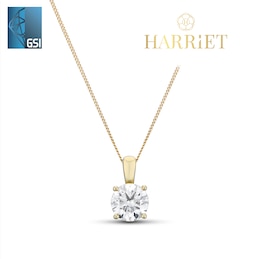 Harriet 9ct Yellow Gold 1ct Lab-Grown Diamond Solitaire Pendant Necklace