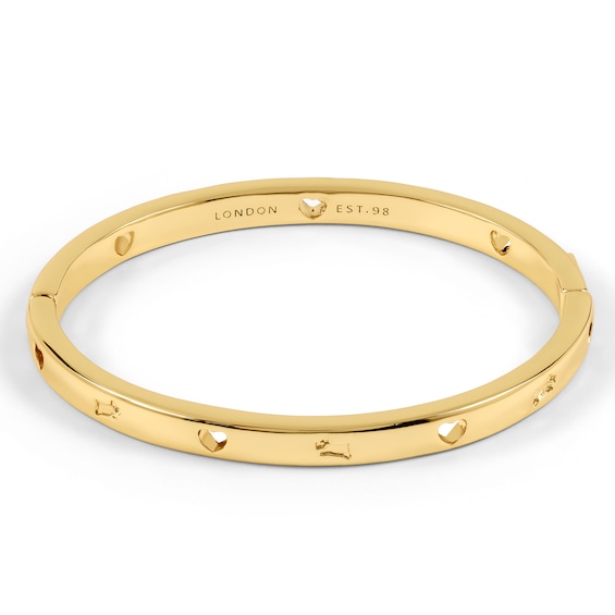 Radley 18ct Pale Gold Plated Brass Cut Out Heart & Dog Bangle