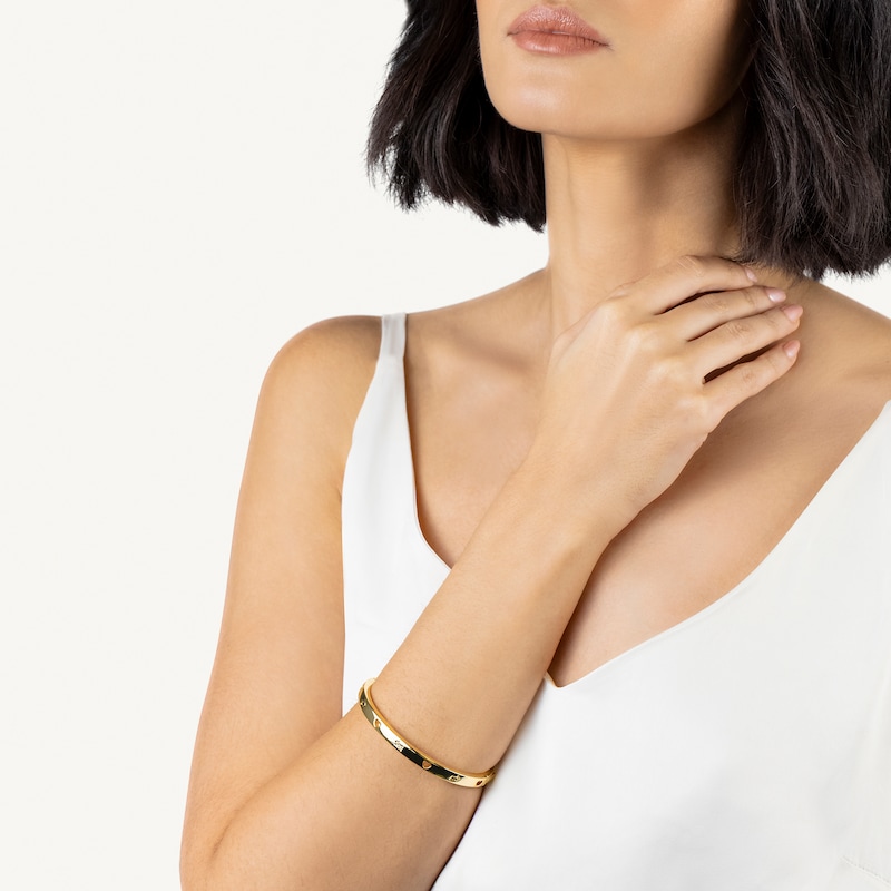 Main Image 2 of Radley 18ct Pale Gold Plated Brass Cut Out Heart & Dog Bangle