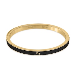 Radley 18ct Gold Plated Brass Bangle with Black Enamel Detail