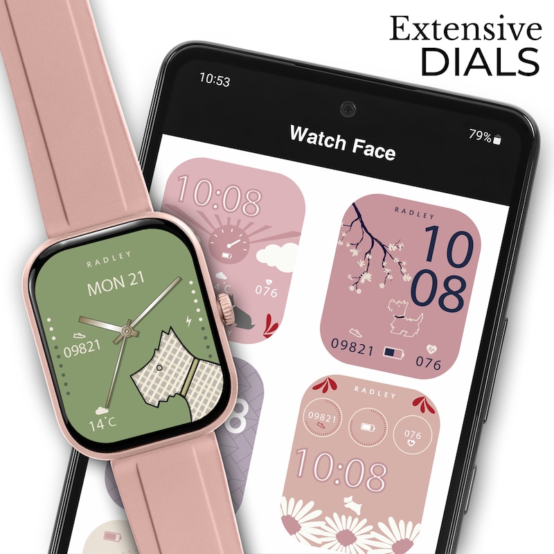 Main Image 3 of Radley Series 55 Interchangeable Dial Carnation Silicone Strap Smartwatch