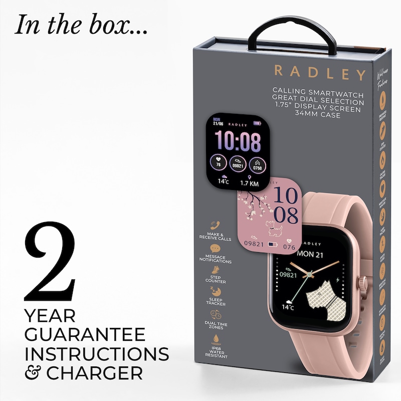 Main Image 5 of Radley Series 55 Interchangeable Dial Carnation Silicone Strap Smartwatch