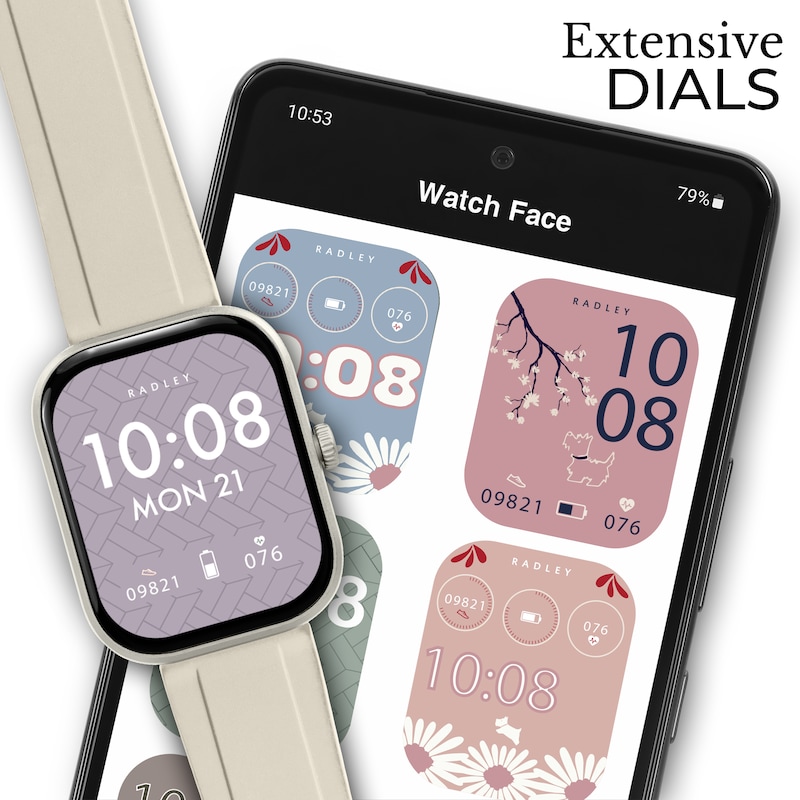 Main Image 3 of Radley Series 55 Interchangeable Dial Salt Silicone Strap Smart Watch