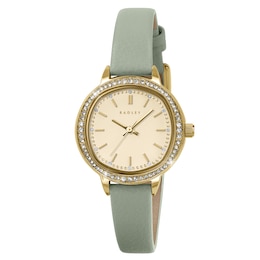 Radley Stone Set Champagne Dial Pistachio Leather Strap Watch