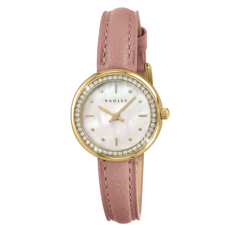 Main Image 1 of Radley Stone Set Mother Of Pearl Dial Carnation Leather Strap Watch