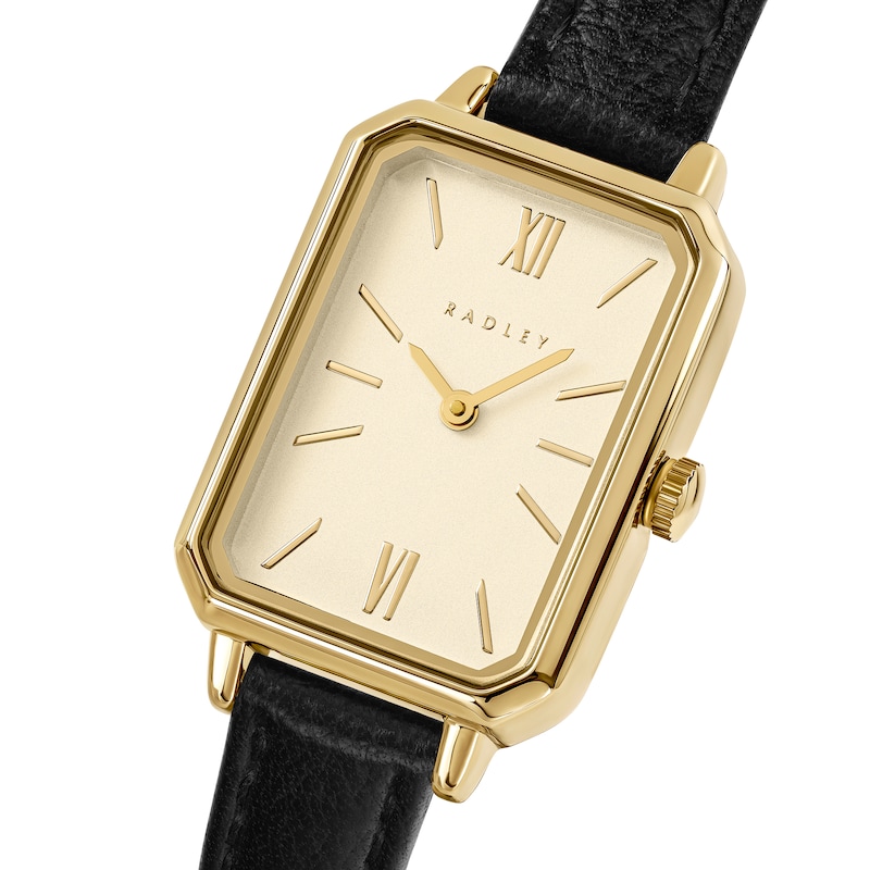 Main Image 2 of Radley Champagne Dial Black Leather Strap Watch