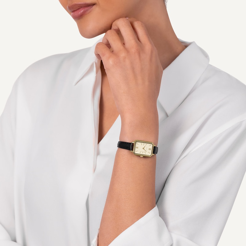 Main Image 3 of Radley Champagne Dial Black Leather Strap Watch