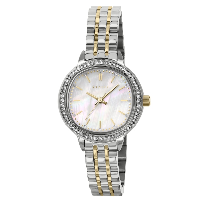 Main Image 1 of Radley Stone Set Mother Of Pearl Dial Stainless Steel Two Tone Bracelet Watch