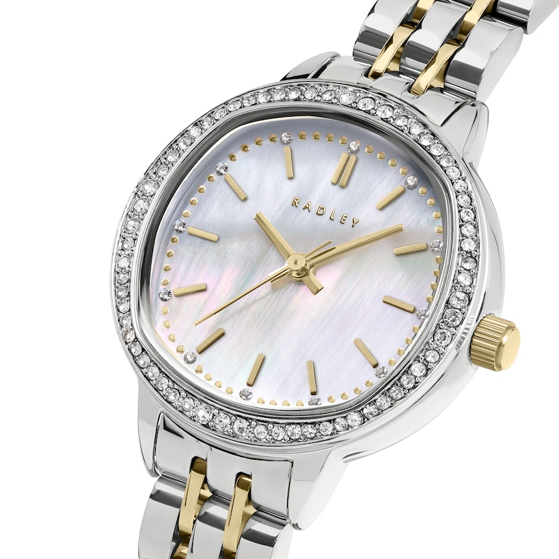 Main Image 2 of Radley Stone Set Mother Of Pearl Dial Stainless Steel Two Tone Bracelet Watch