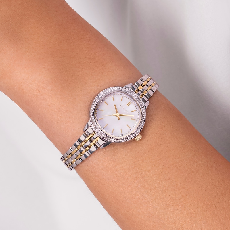 Main Image 3 of Radley Stone Set Mother Of Pearl Dial Stainless Steel Two Tone Bracelet Watch