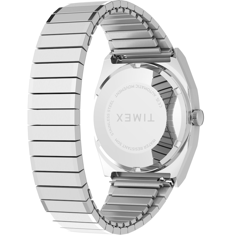 Main Image 4 of Timex Automatic Women's 1983 E Line Pink Square Dial Silver Tone Stainless Steel Bracelet Watch