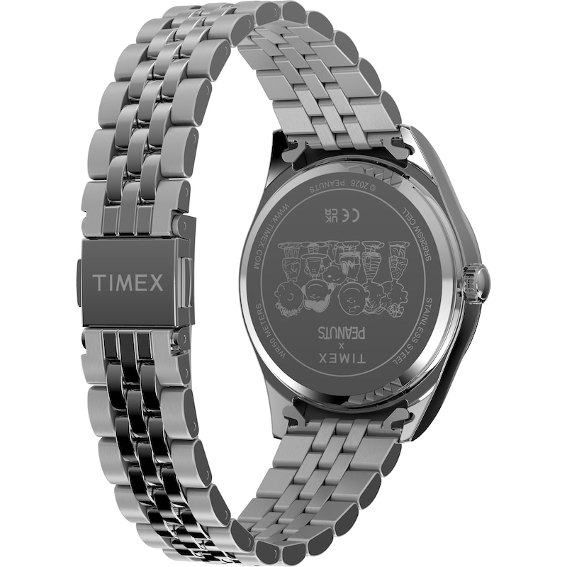 Main Image 4 of Timex Legacy x Peanuts Blue & Pink Flower Dial Stainless Steel Bracelet Watch