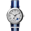 Thumbnail Image 1 of Timex Weekender x Peanuts 37mm Main Line Pickleball White Dial Blue Fabric Slip Thru Strap Watch