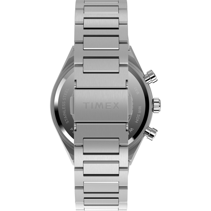 Main Image 3 of Timex Q Timex Continental Black & Silver Tone Dial Chronograph Stainless Steel Bracelet Watch