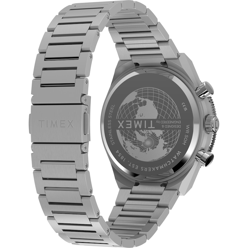 Main Image 4 of Timex Q Timex Continental Black & Silver Tone Dial Chronograph Stainless Steel Bracelet Watch