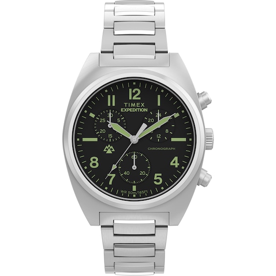 Timex Expedition Capstone Chronograph Black Dial Stainless Steel Bracelet Watch