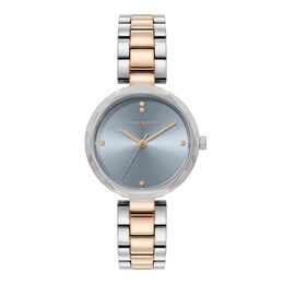 Olivia Burton 32mm T-Bar Chalk Blue Dial & Two Tone Stainless Steel Bracelet Watch