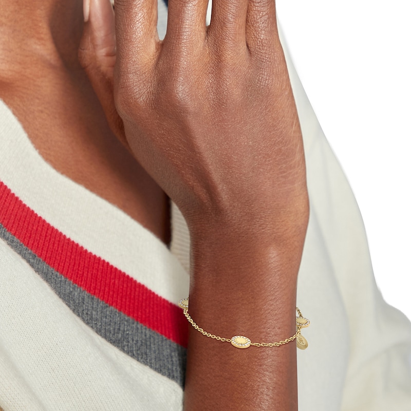 Main Image 2 of Tommy Hilfiger Women's Gold IP Stainless Steel Mini Crystal Disc Bracelet