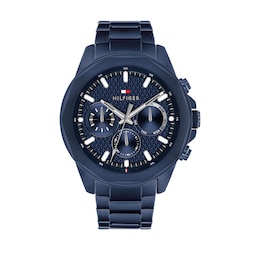 Tommy Hilfiger Men's Monochromatic Blue Dial & Blue IP Bracelet Watch