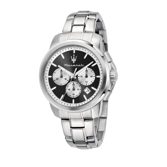 Maserati Successo Men's Chronograph Black Dial Stainless Steel Bracelet Watch
