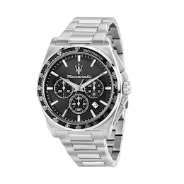Maserati Velocita Men's Chronograph Black Dial Stainless Steel Bracelet Watch