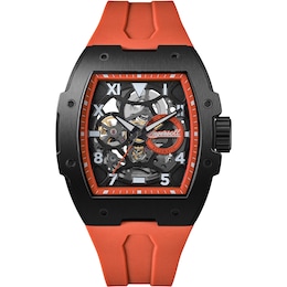 Ingersoll 1892 The Play Men's Automatic Black Dial Orange PU Strap Watch