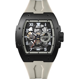 Ingersoll 1892 The Play Men's Automatic Black Dial Grey PU Strap Watch
