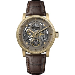 Ingersoll 1892 The Guy Men's Automatic Grey Dial Brown Leather Strap Watch