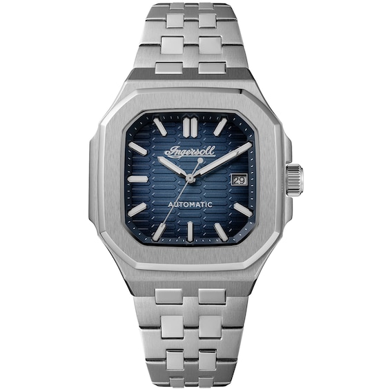 Ingersoll 1892 The Yield Men's Automatic Blue Dial Silver Tone Stainless Steel Bracelet Watch