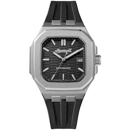 Ingersoll 1892 The Yield Men's Automatic Black Dial Black PU Strap Watch
