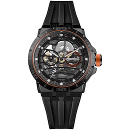 Ingersoll 1892 The Rigger Men's Automatic Black Dial Black PU Strap Watch