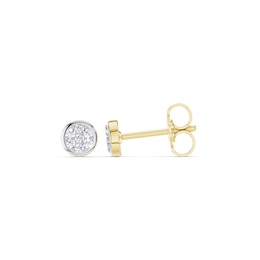 mila green Sterling Silver 18ct Gold Vermeil Plated Diamond Pavé Circle Stud Earrings