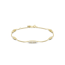 mila green Sterling Silver 18ct Gold Vermeil Plated 0.14ct Diamond Station Bracelet