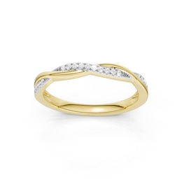 mila green Sterling Silver 18ct Gold Vermeil Plated Diamond Crossover Ring