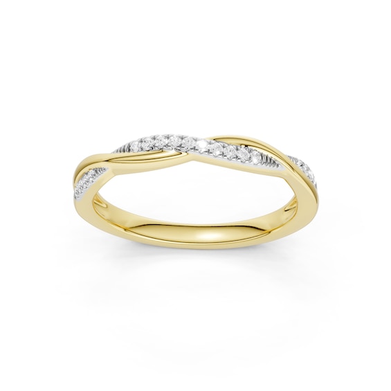 mila green Sterling Silver 18ct Gold Vermeil Plated Diamond Crossover Ring