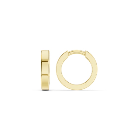 mila green Sterling Silver 18ct Gold Vermeil Plated Polished Huggie Earrings