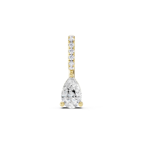 mila green Sterling Silver 18ct Gold Vermeil Plated Created White Sapphire Pear & Cubic Zirconia Necklace Charm