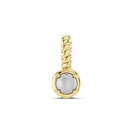 mila green Sterling Silver 18ct Gold Vermeil Plated Created Opal Round Bezel Necklace Charm