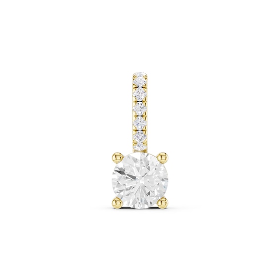 mila green Sterling Silver 18ct Gold Vermeil Plated Created White Sapphire Round Solitaire Necklace Charm