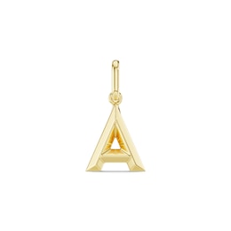 mila green Sterling Silver 18ct Gold Vermeil Plated Polished Initial 'A' Necklace Charm