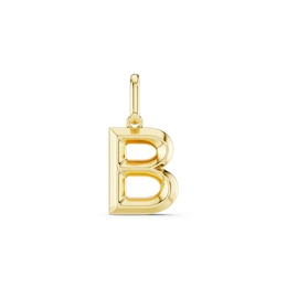 mila green Sterling Silver 18ct Gold Vermeil Plated Polished Initial 'B' Necklace Charm