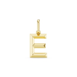 mila green Sterling Silver 18ct Gold Vermeil Plated Polished Initial 'E' Necklace Charm