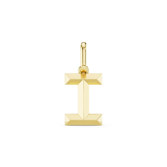 mila green Sterling Silver 18ct Gold Vermeil Plated Polished Initial 'I' Necklace Charm