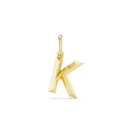 mila green Sterling Silver 18ct Gold Vermeil Plated Polished Initial 'K' Necklace Charm