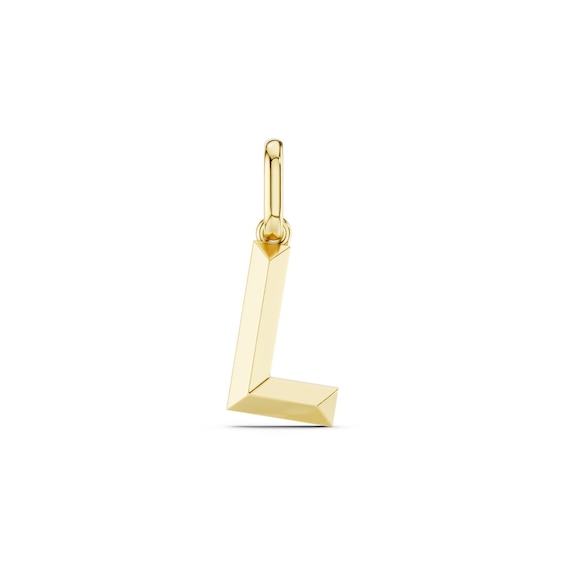mila green Sterling Silver 18ct Gold Vermeil Plated Polished Initial 'L' Necklace Charm