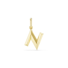 mila green Sterling Silver 18ct Gold Vermeil Plated Polished Initial 'N' Necklace Charm