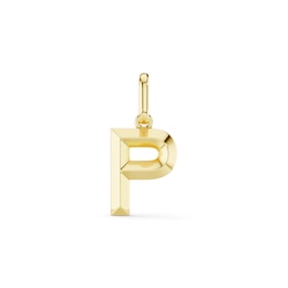 mila green Sterling Silver 18ct Gold Vermeil Plated Polished Initial 'P' Necklace Charm