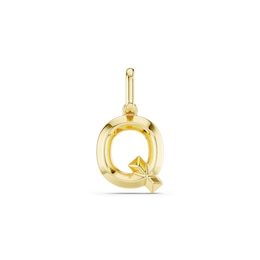 mila green Sterling Silver 18ct Gold Vermeil Plated Polished Initial 'Q' Necklace Charm